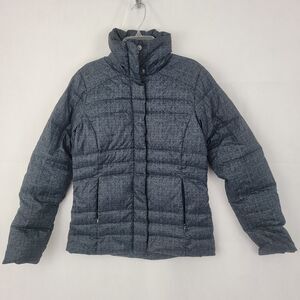 COLUMBIA Womens Puffer Jacket Sz XS Mercury Maven BLACK Gray Down Zip Up NO HOOD